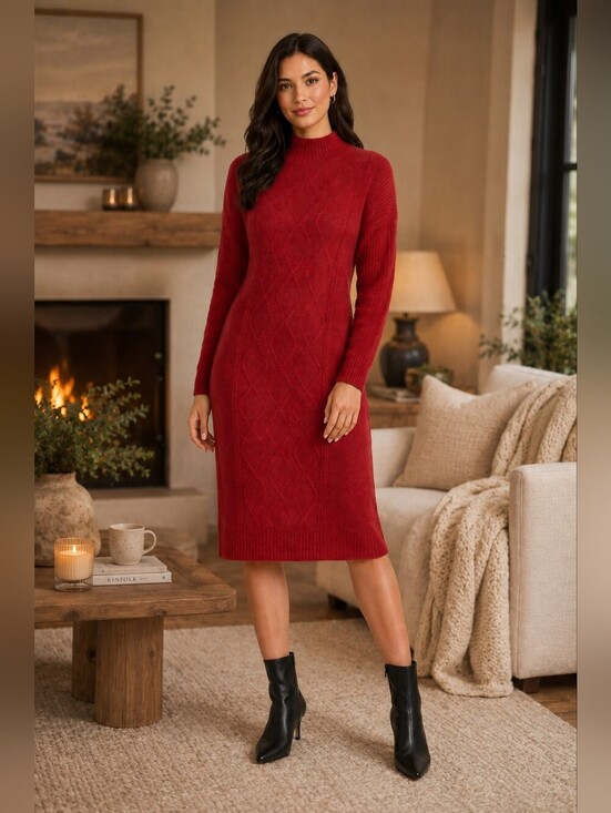LOFT Dresses & Skirts - Loft Wool Blend Cable Knit Sweater Dress